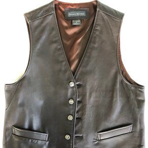 Banana Republic Medium Lined Brown Leather Vest